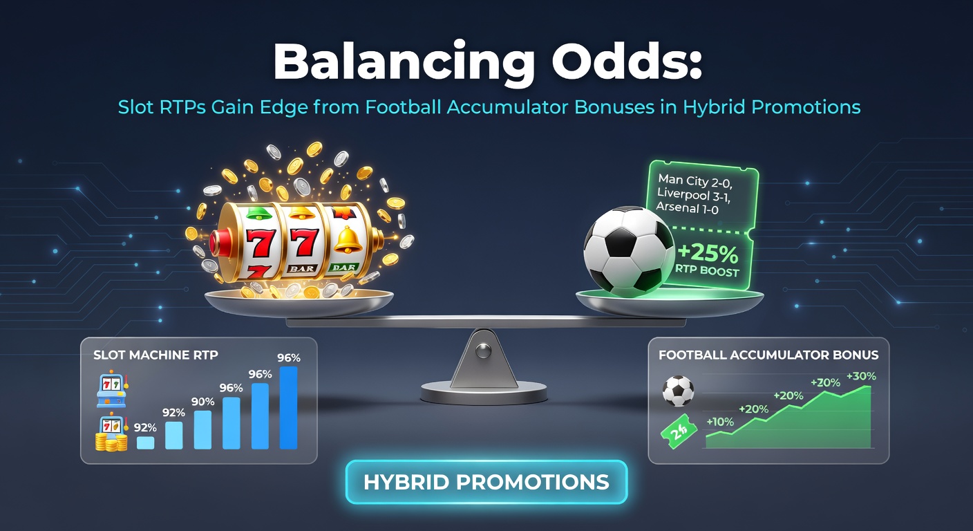 Graphic showing a flowchart of football accumulator outcomes leading to slot bonus activations, with RTP calculations overlaid