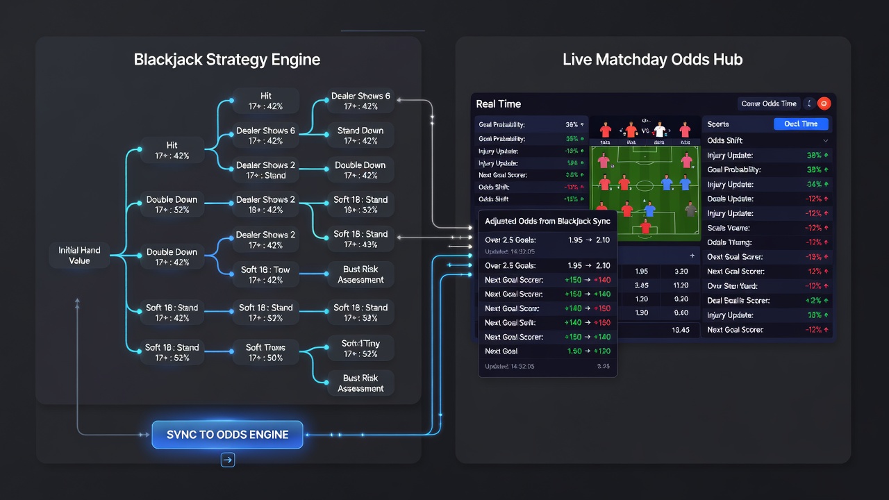 Live sports betting dashboard showing dynamic odds changes alongside casino game promotions