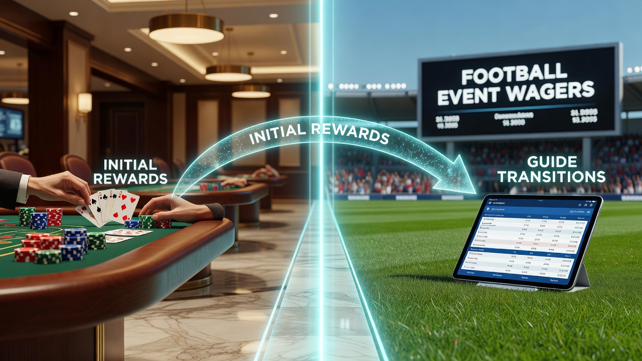 Players transitioning from blackjack tables to football betting interfaces at a hybrid gaming venue