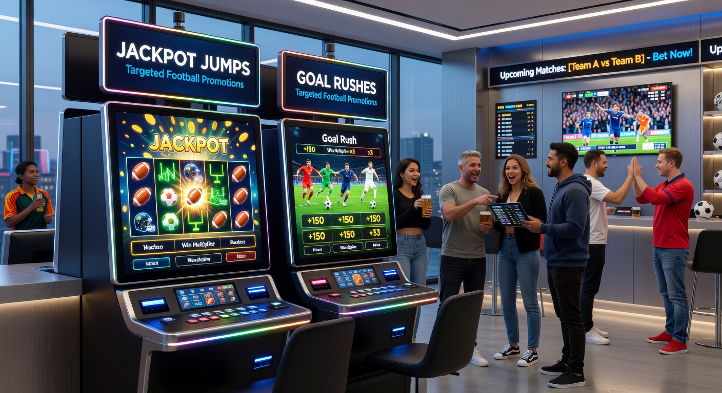 Animated graphic of slot reels exploding with goal rush bonuses, soccer players celebrating amid multiplier trails and rushing coins