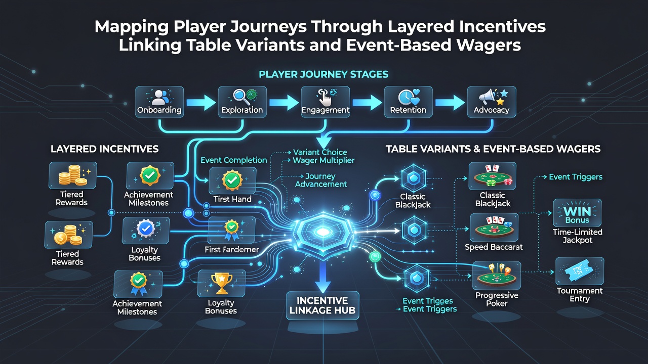 Illustration of incentive layers linking blackjack tables with soccer event bets