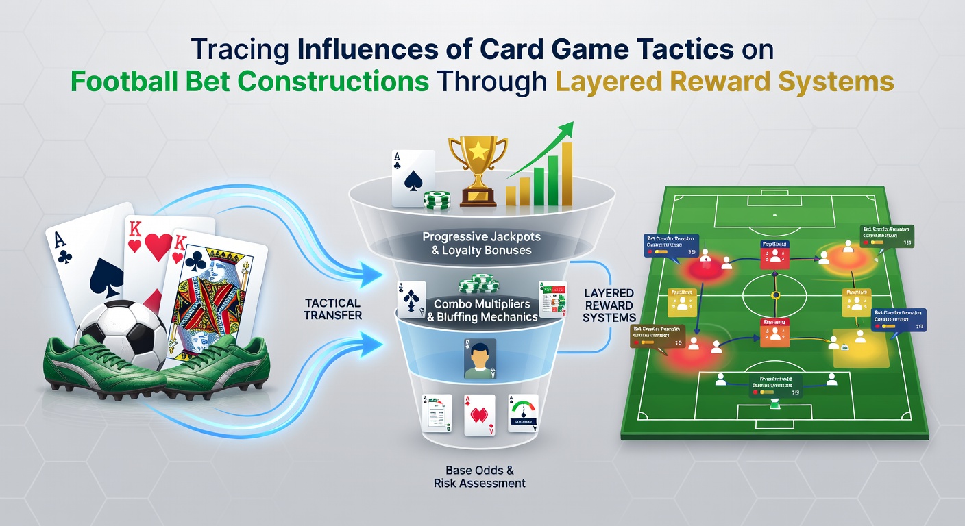 Illustration of layered reward progression linking blackjack decisions to football bet stages and bonus unlocks