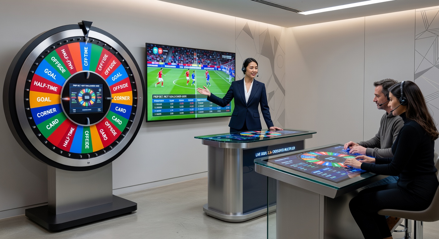 Hybrid live dealer setup showing synchronized roulette wheel and soccer match interface